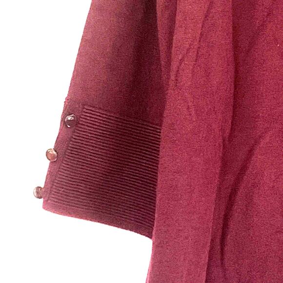 Evolution By Cyrus Myna Cardigan Women Small Burgundy Red Open Front Long Sleeve - Picture 3 of 10
